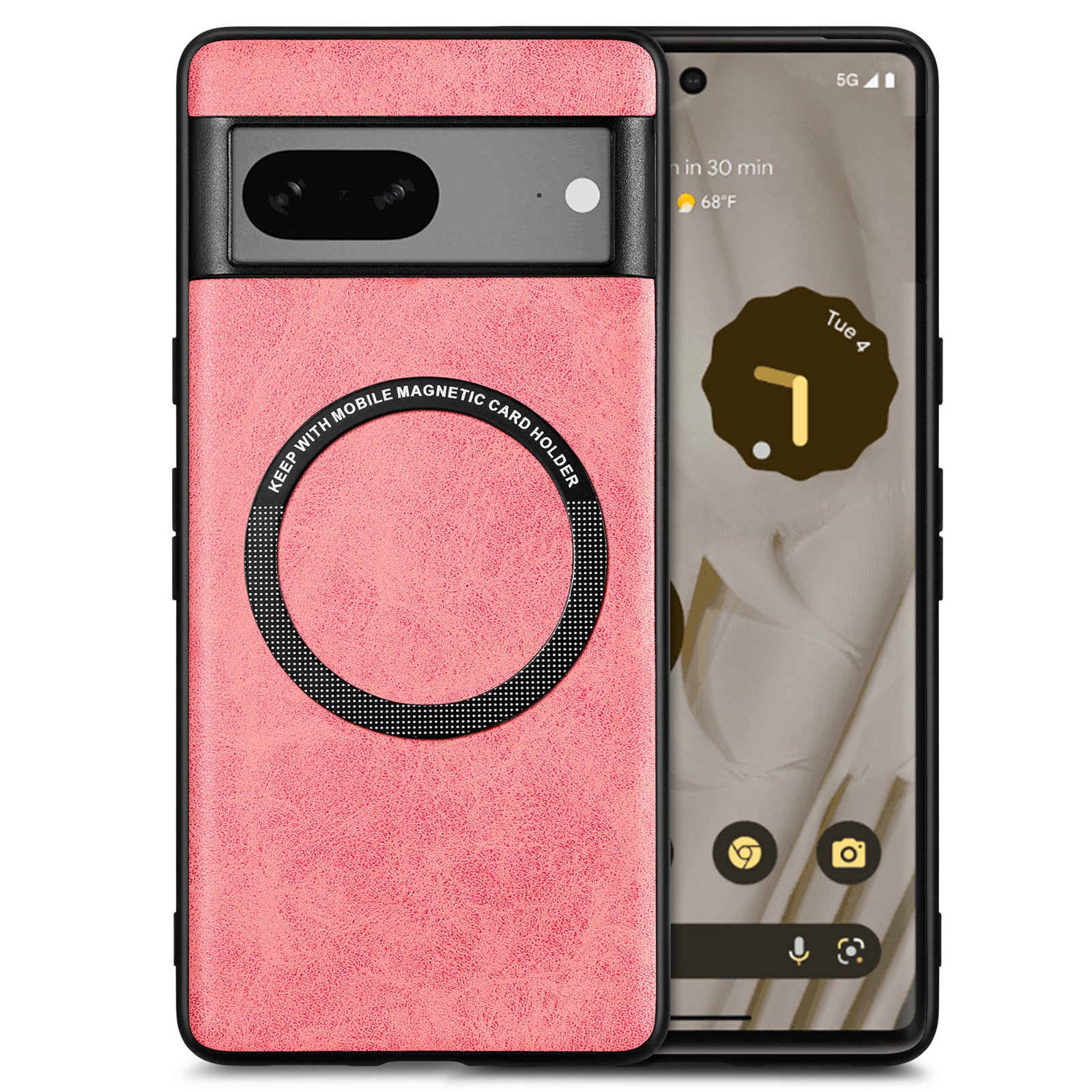Cell Phone Case Compatible with MagSafe for Google Pixel 7a PU Leather Coated PC TPU Cover Cell Phone Case Compatible with MagSafe for Google Pixel 7a PU Leather Coated PC TPU Cover